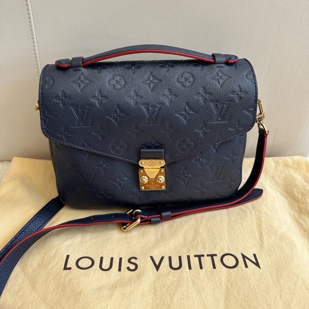 Louis Vuitton Monogram Empreinte Pochette Metis Crossbody Marine Rouge @pugsy52